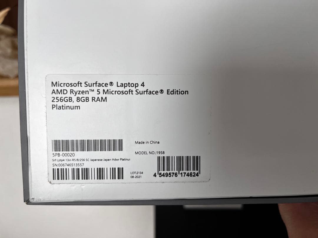 Windowsノート本体 Microsoft Surface Laptop 4