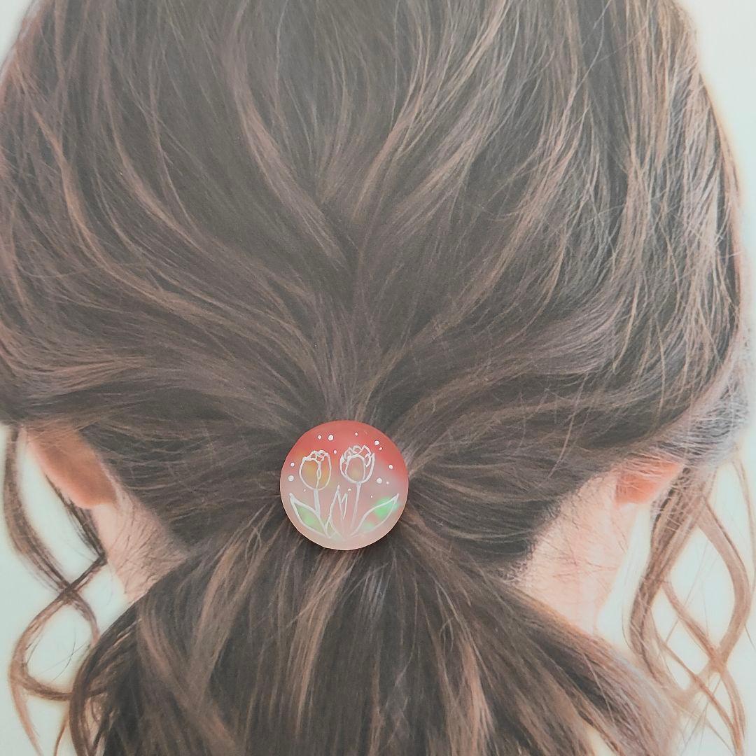 【776】ハンドメイド　レジン　ヘアゴム　ポニーフック