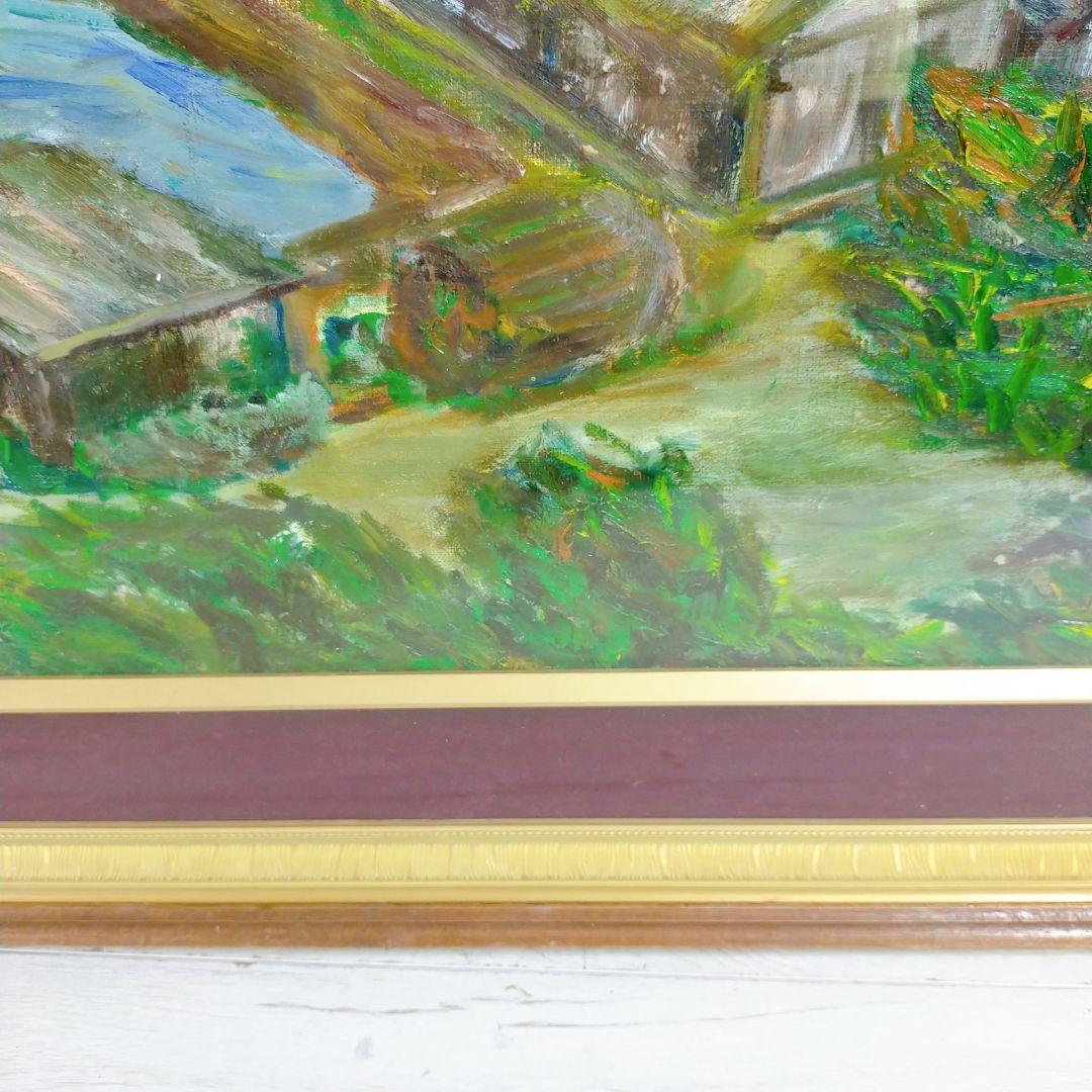 油彩画　港図　洋画　風景画　作者不詳