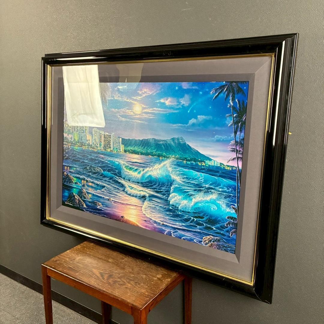 美品 クリスチャン・ラッセン「ワイキキロマンス」大作 キャンバスED 保証書有