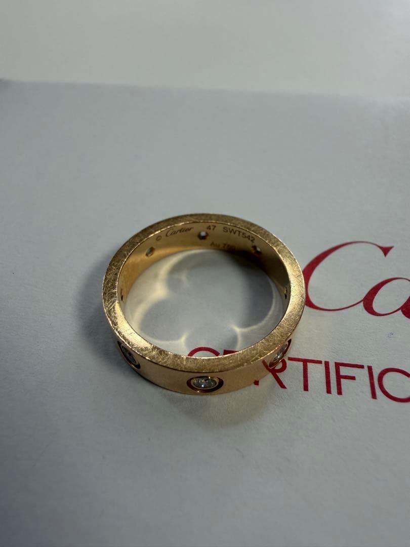 CartierLOVEリング8Pダイヤ #48ピンクゴールド箱・証明書あり正規品