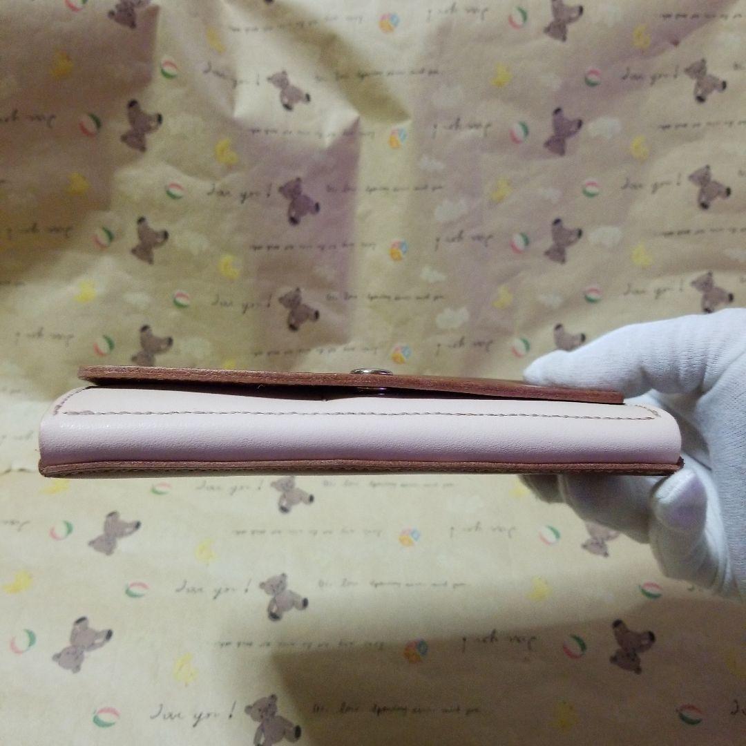 牛革　ブラウン系✖️ヌメ革　コンパクト長財布　ハンドメイド長財布