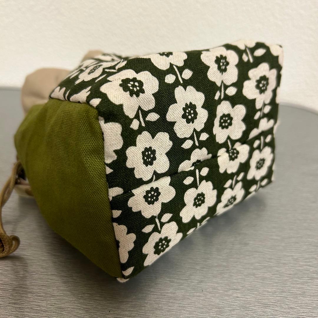 持ち手付き巾着ポーチ　ハンドメイド
