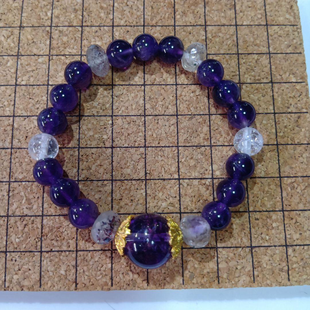 アメジストエレチャルクォーツ　セイクリッドセブン　アメジスト　ブレスレット