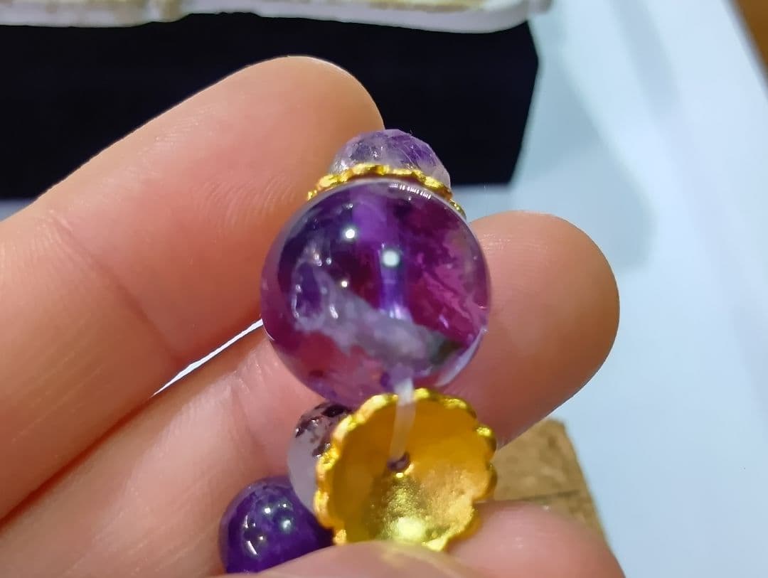 アメジストエレチャルクォーツ　セイクリッドセブン　アメジスト　ブレスレット