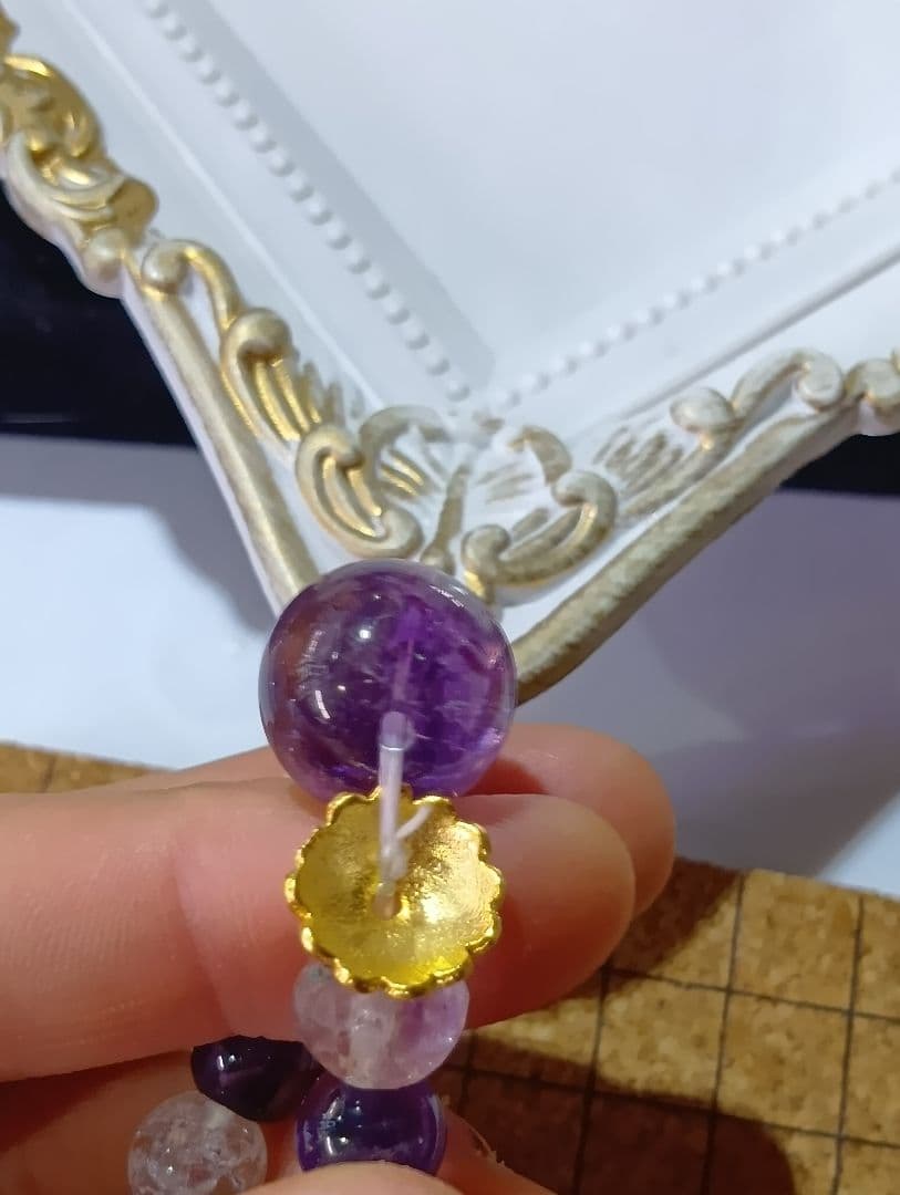 アメジストエレチャルクォーツ　セイクリッドセブン　アメジスト　ブレスレット