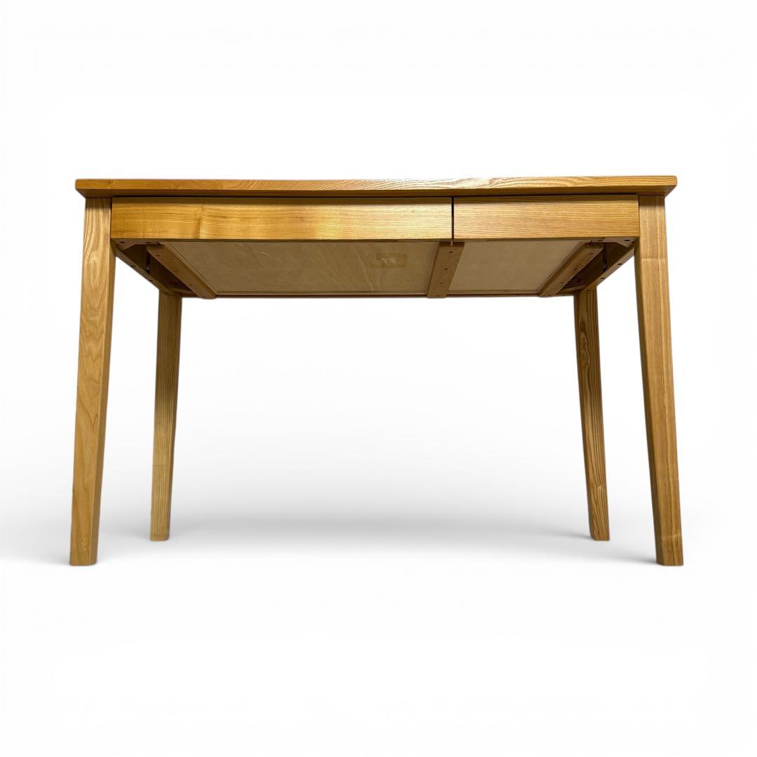 無印良品　無垢材　タモ　デスク　学習机　引き出し付き　北欧