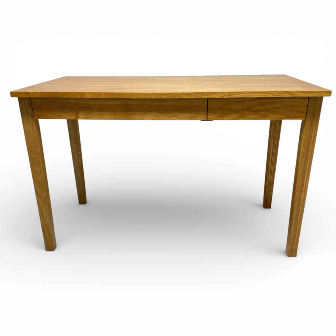 無印良品　無垢材　タモ　デスク　学習机　引き出し付き　北欧