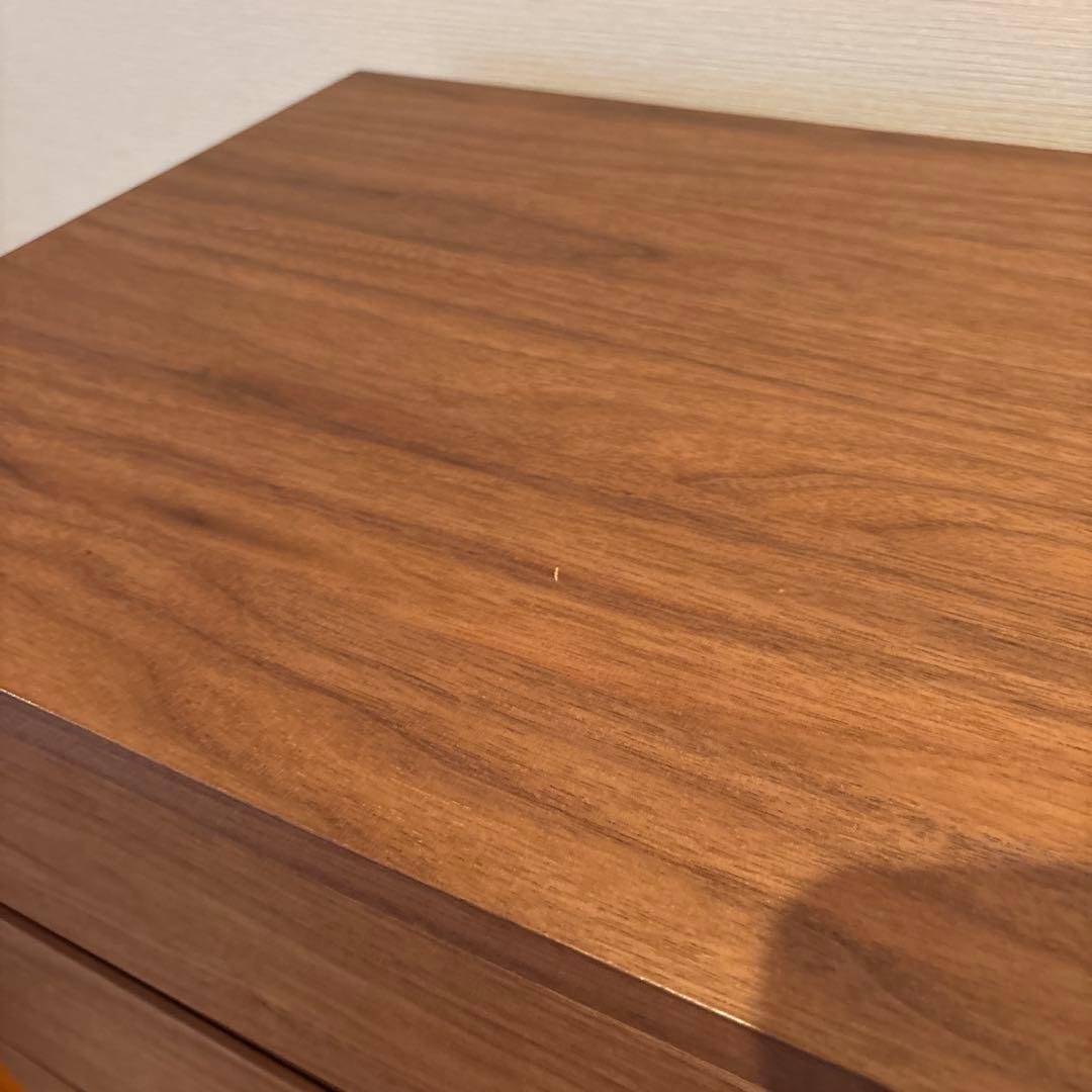 【美品】無印 木製チェスト４段　ウォールナット材突板 タンス 洋服