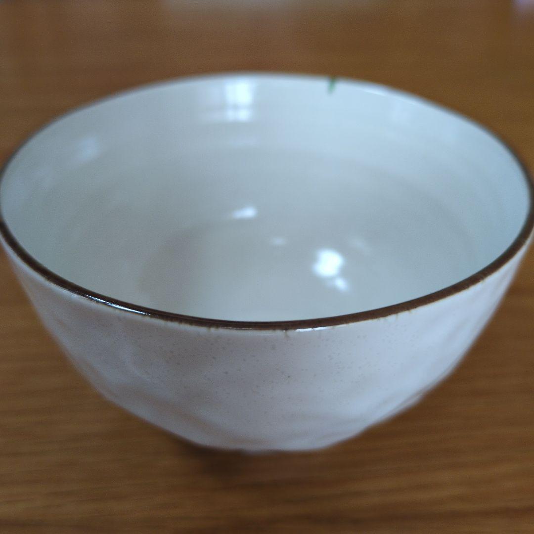 【未使用】セラミック藍 百千鳥 飯碗揃 茶碗 5客 野鳥／シマエナガ／食器