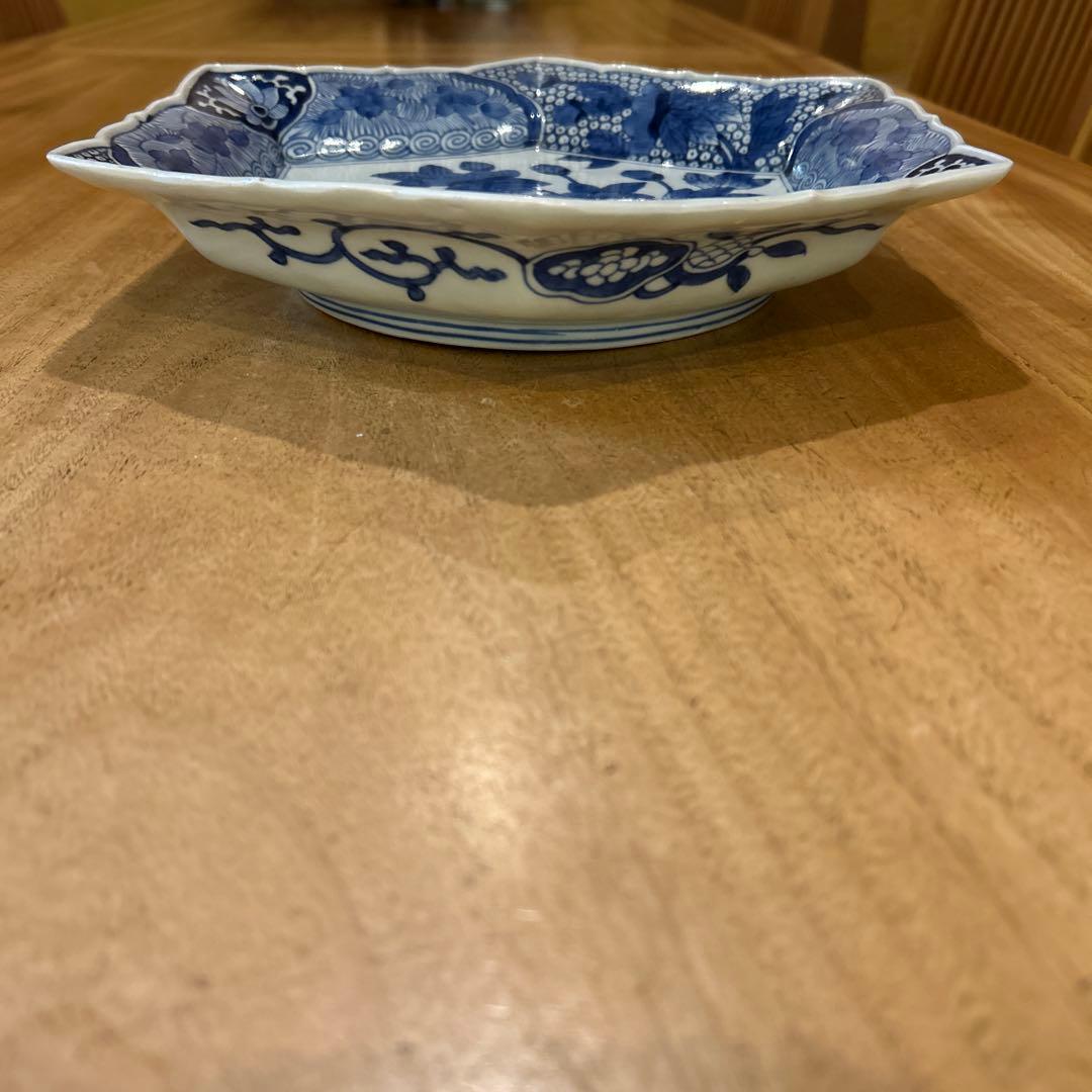 有田焼　大正〜昭和初期　古伊万里　六角染付皿