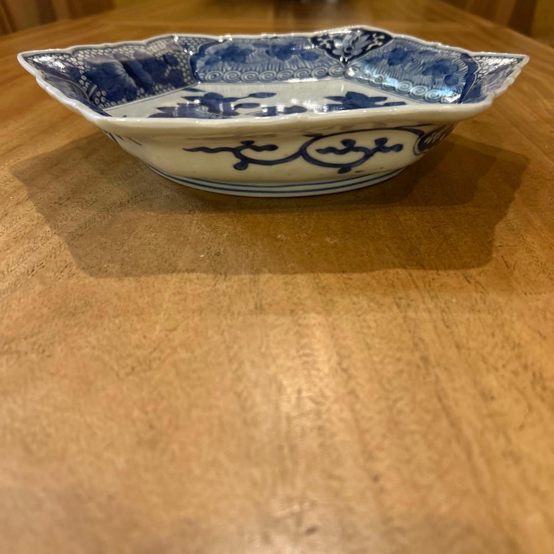 有田焼　大正〜昭和初期　古伊万里　六角染付皿