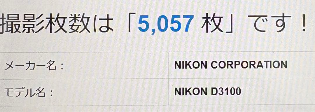 スマホ転送✨Nikon D3100✨シングルレンズ✨軽量モデル✨少シャッター数