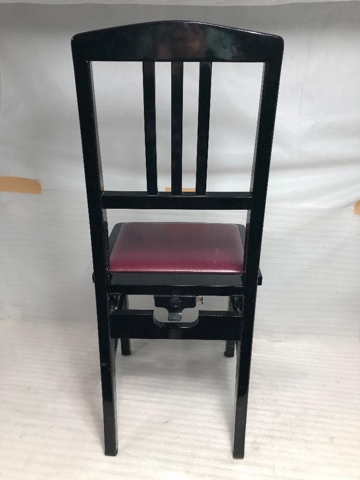 ※55762※YAMAHA背もたれ付きピアノ椅子（黒）