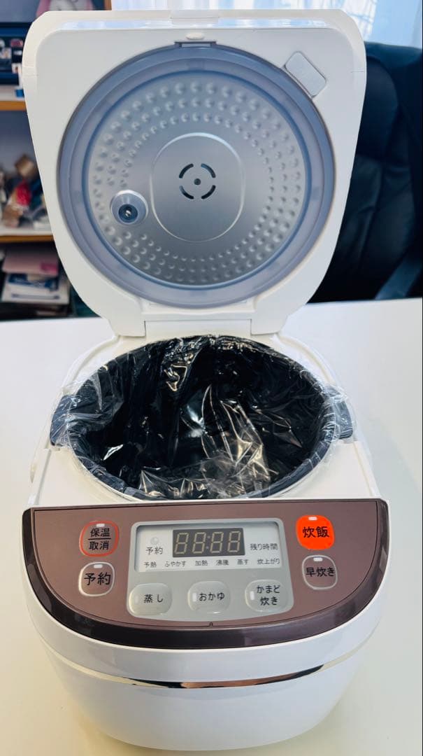 炊飯器 ホワイト/ブラウン 予約機能付き