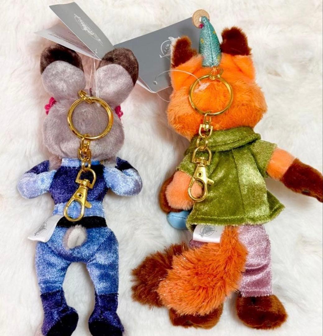 ディズニーストア　ズートピア　10th ぬいぐるみキーチェーン　ニック　ジュディ