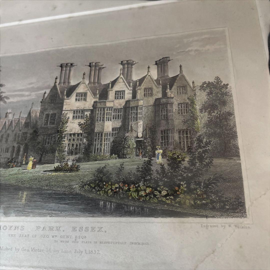 MOTHS PARK 銅版画 1832年製