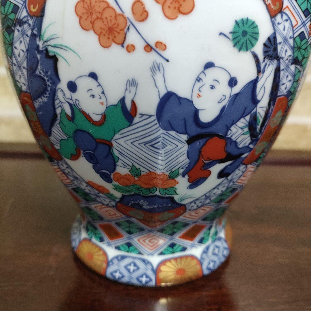 有田焼 蓋付壺 飾り壷 沈香壺 色絵金彩 唐子　人物画 古美術
