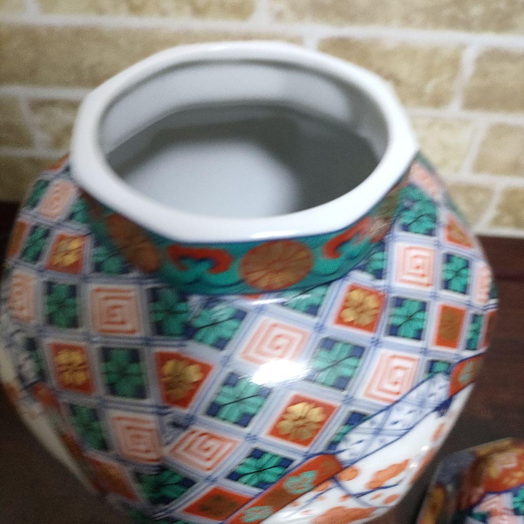 有田焼 蓋付壺 飾り壷 沈香壺 色絵金彩 唐子　人物画 古美術