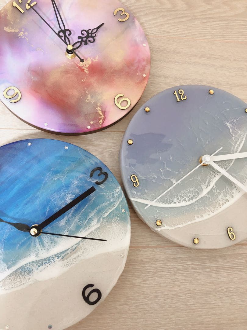 海レジン　No.14 時計　オーシャンアート