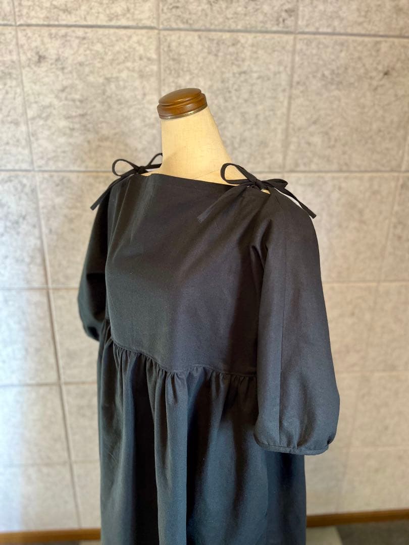 ハンドメイド⭐︎リボンワンピースとお揃いでワンハンドルバッグも⭐︎