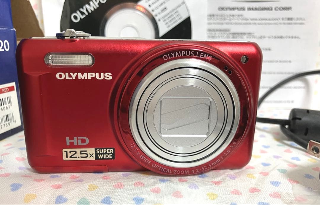 OLYMPUS VR-320 レッド 14MP デジカメ