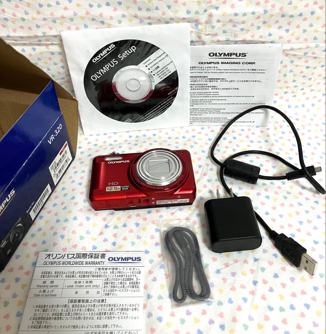 OLYMPUS VR-320 レッド 14MP デジカメ