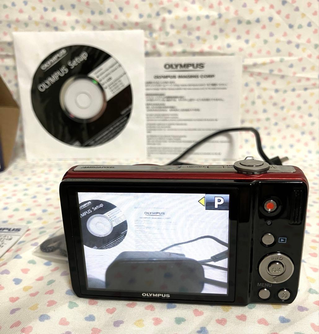 OLYMPUS VR-320 レッド 14MP デジカメ
