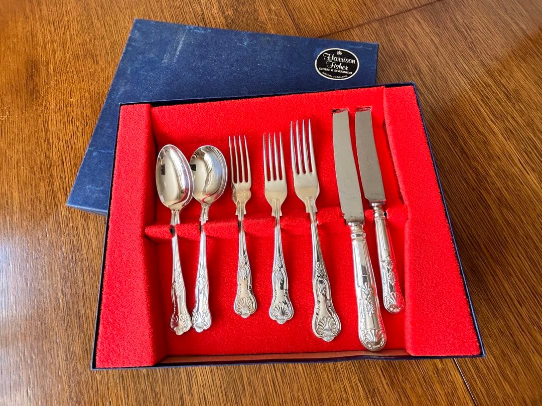 英国ヴィンテージ　HarrisonFisher社キングデザイン　カトラリーセット