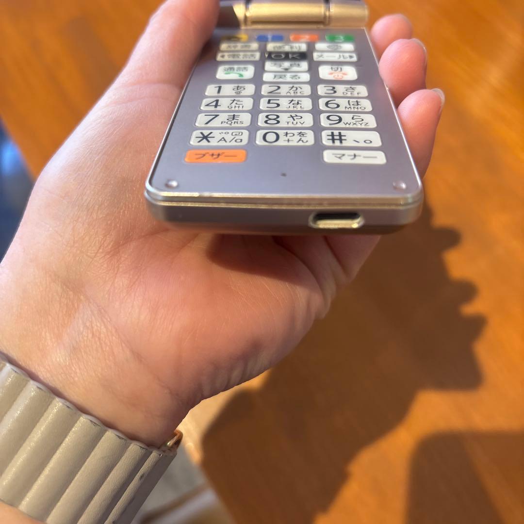 折りたたみ式携帯ソフトバンクかんたん携帯11 207SHシャンパンゴールド