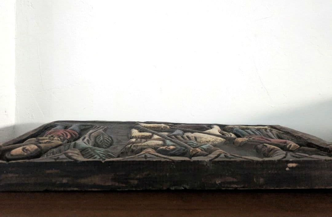 置物　アート　オブジェ　無垢　インド製　ヴィンテージ　アンティーク　木製