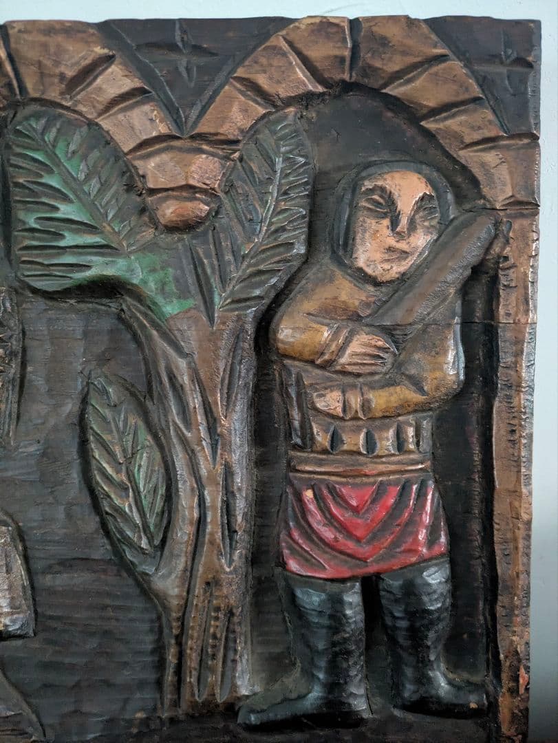 置物　アート　オブジェ　無垢　インド製　ヴィンテージ　アンティーク　木製