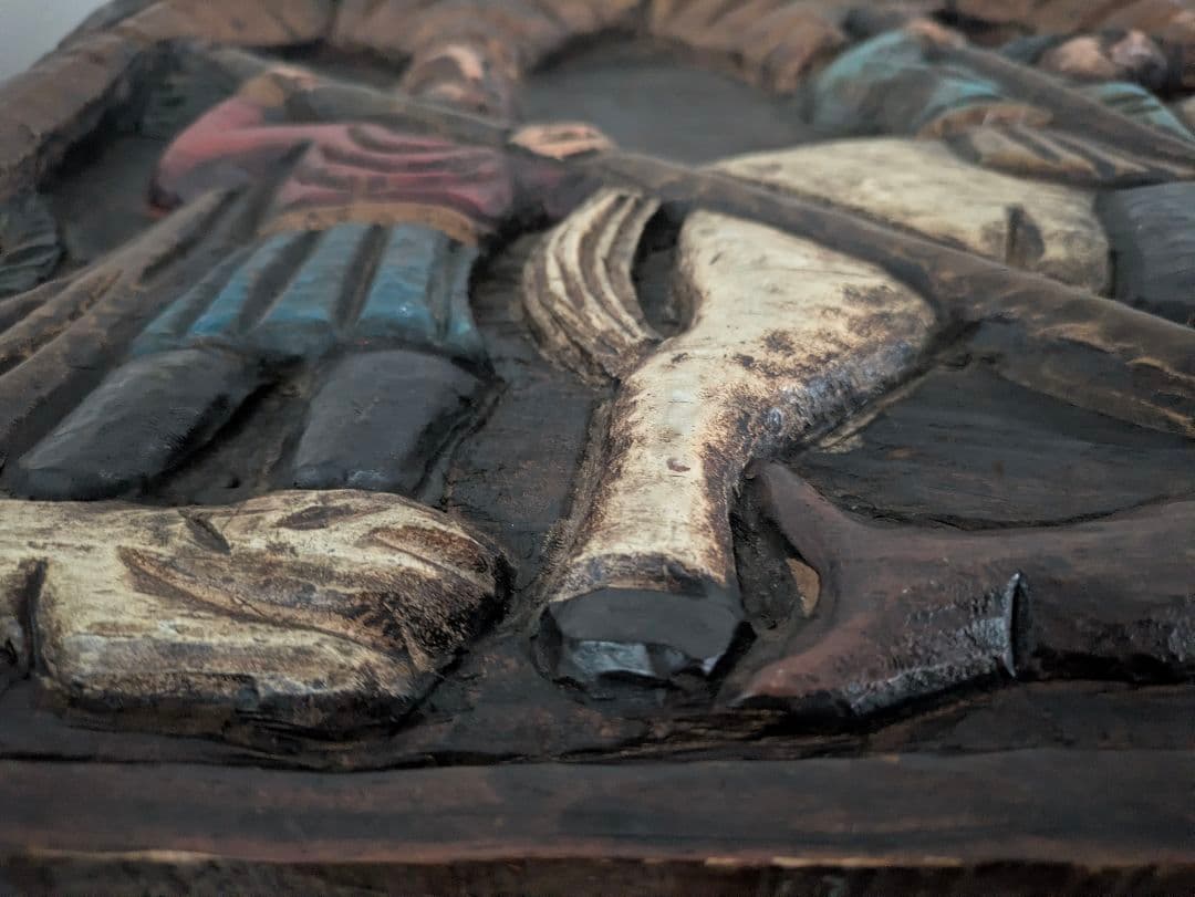 置物　アート　オブジェ　無垢　インド製　ヴィンテージ　アンティーク　木製