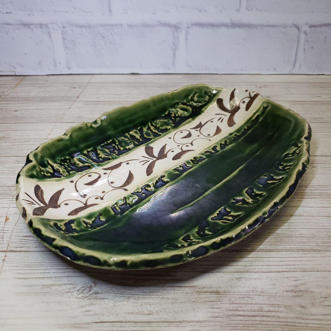 織部唐草楕円皿(4枚)