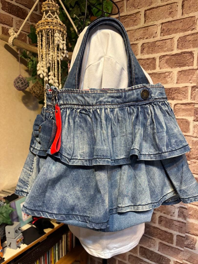 デニムフリルバッグ