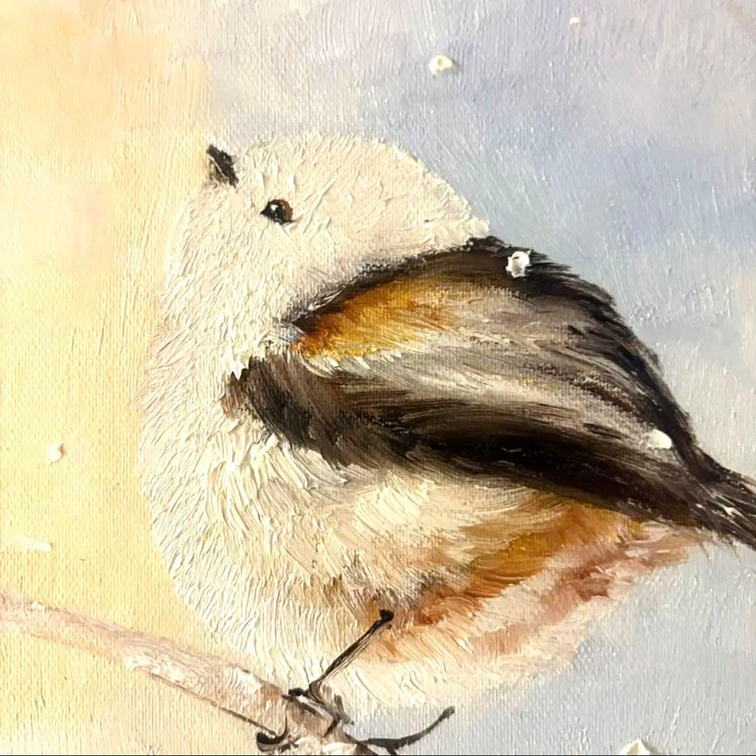 シマエナガ　【油絵】