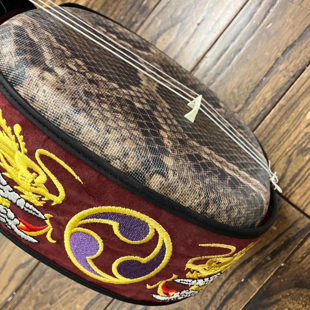 沖縄三線 人工皮 三味線 胴巻き 和楽器　★ソフトケース付き