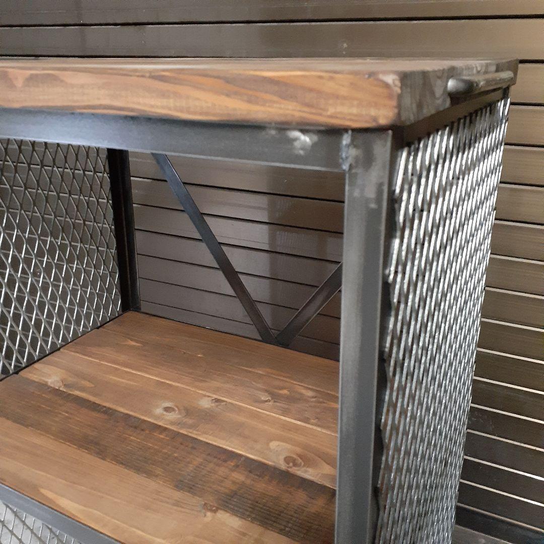 アイアン　シェルフ　ラック　インダストリアル　シューズラック　男前　棚