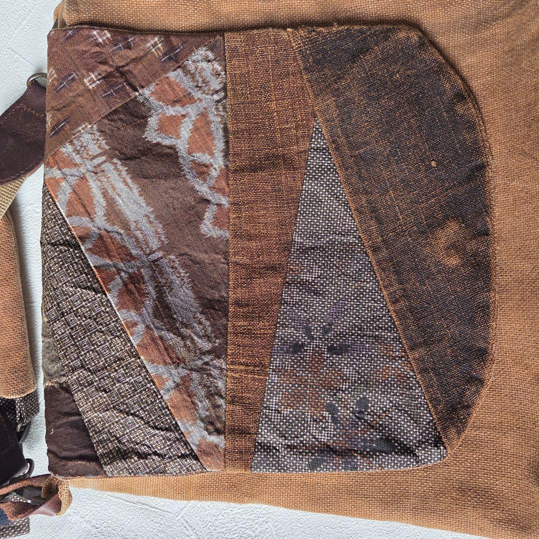 酒袋と大島紬ハンドメイド ショルダーバッグ一点もの