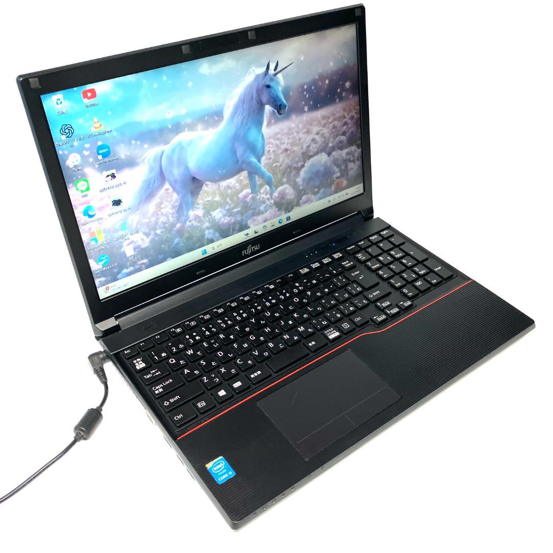 仕事も趣味もはかどる❣️綺麗めブラック すぐ使える 快速SSD ノートパソコン