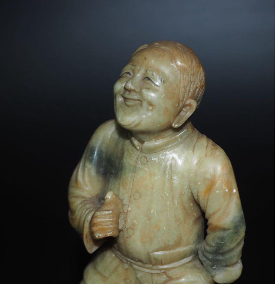 送料無料　1980年代　寿山石彫刻　鄧小平像　珍品