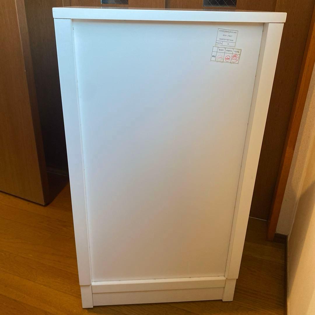 チェスト　4段　ホワイト　1点 dinos 収納 光沢 木製 リビング　タンス