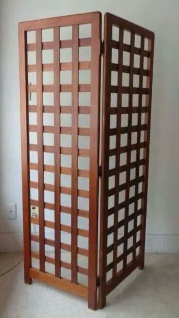ヴィンテージ　パーテーション　（チーク　無垢材）衝立　間仕切り　格子　北欧
