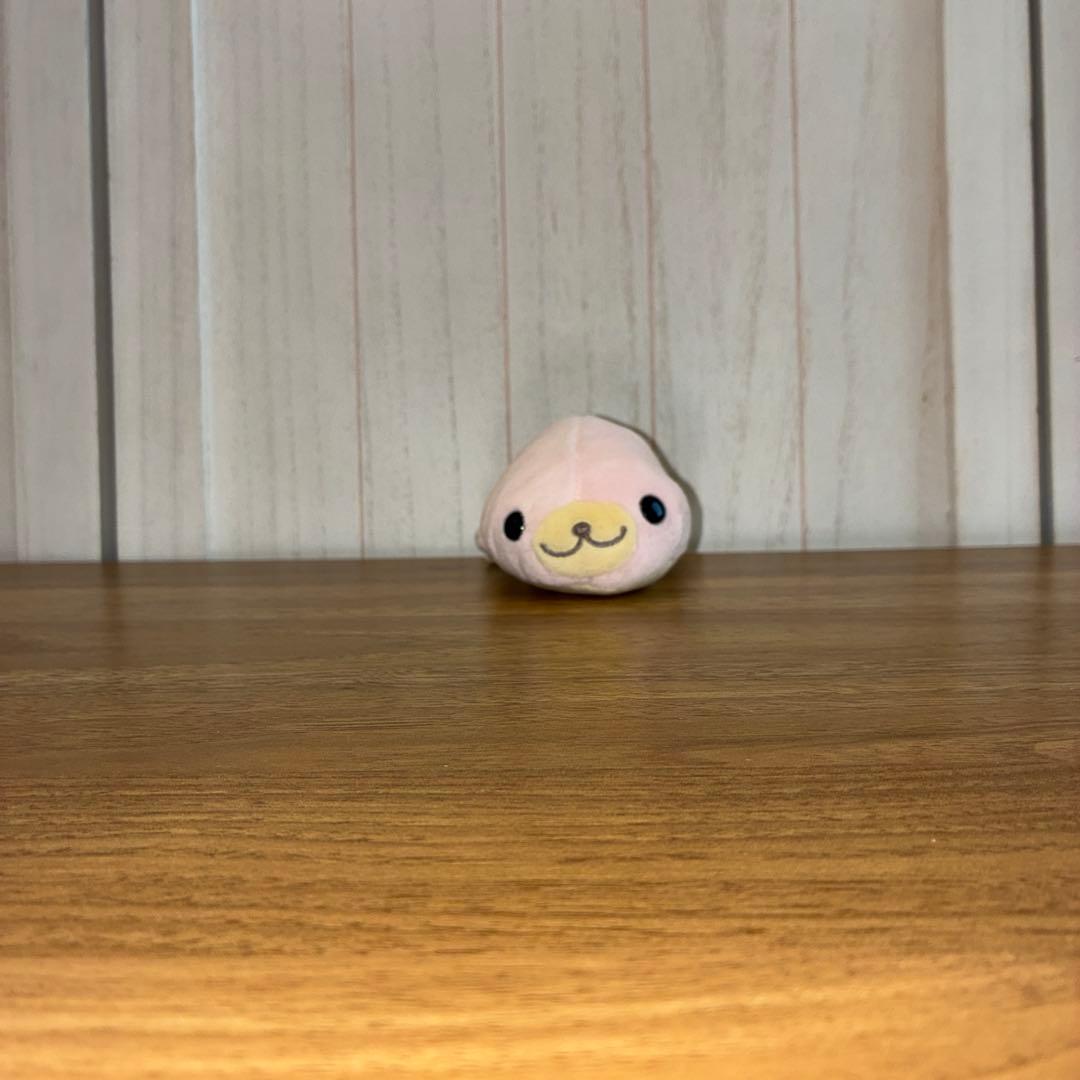 まめゴマぬいぐるみ。桜ピンク。さくら。レトロなまめゴマぬいぐるみ。