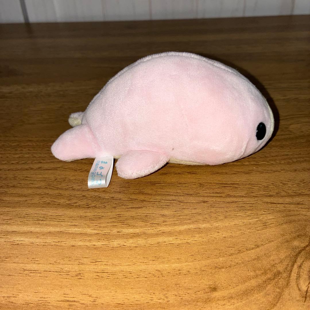 まめゴマぬいぐるみ。桜ピンク。さくら。レトロなまめゴマぬいぐるみ。