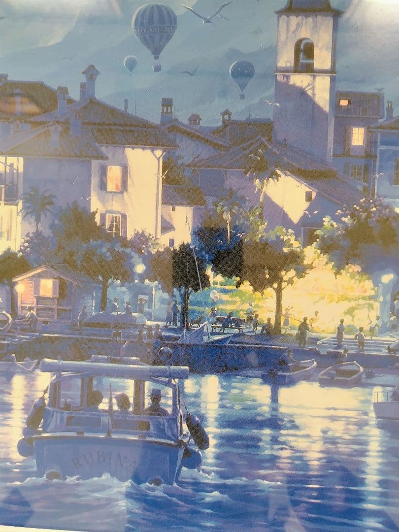 笹倉鉄平　ラゴ・マジョーレ 額装ポスター 104×54cm