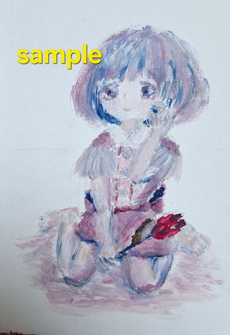 油絵　ひたむきな愛、愛の告白　2点セット