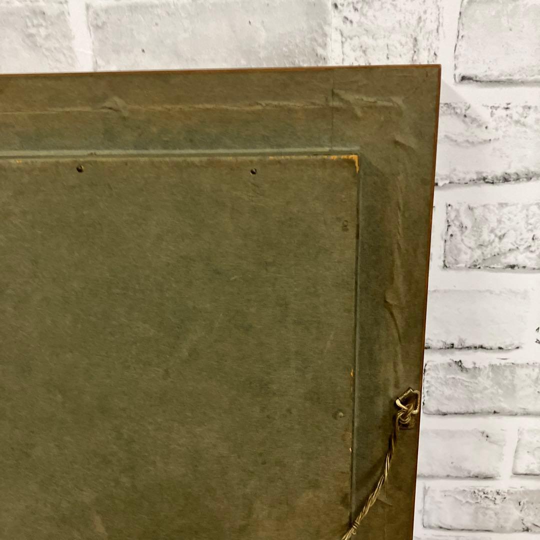 油彩画 抽象画 額装 サイン入り 作者不明 油絵 抽象画 額縁 黄袋 保管箱付き