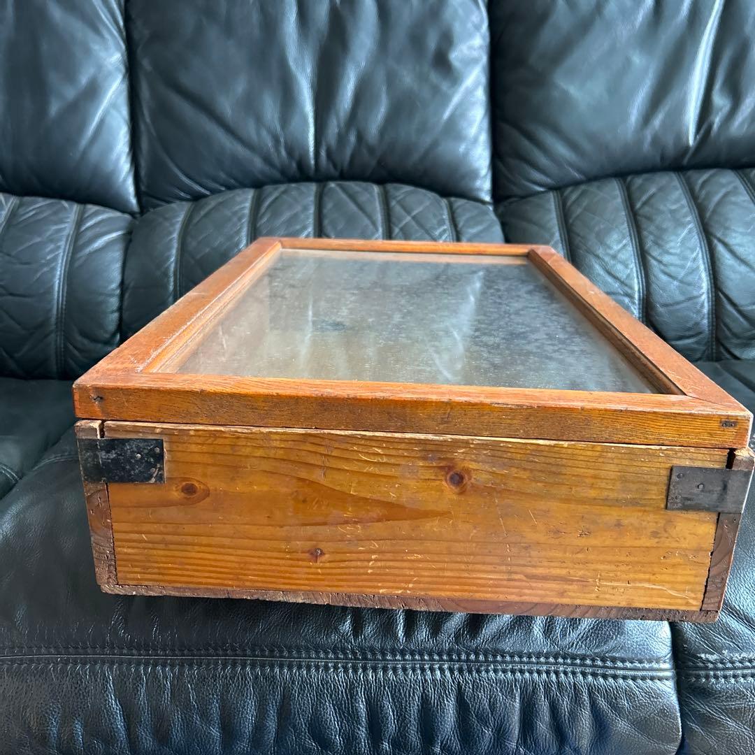古い木製ガラスケース　玩具屋　おもちゃお菓子ケース　収納箱1台　2番　昭和レトロ
