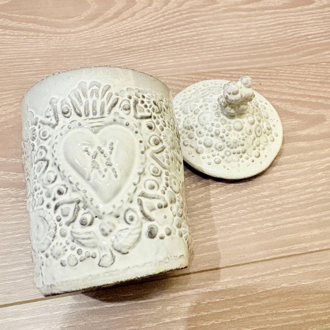 アスティエ希少キャニスター蓋付きキャンドルカバー小物入れ